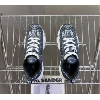 Good Quality Dior Vibe Sneakers in Mesh Printed with Oblique Motif and Leather-Effect Panels Dark Blue 905047