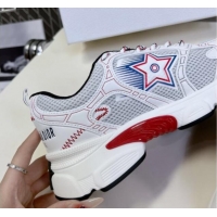 Low Cost Dior Chrono Sneakers 4cm in Mesh with Leather-Effect Panels and Star White 905053