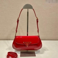 Famous Brand Prada Patent Leather shoulder bag 1BD345 Red 2024