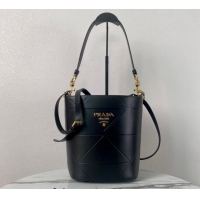 Affordable Price Prada Quilted Leather Bucket Bag 1BA380 Black 2024