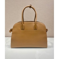 Best Quality Prada Large leather tote bag with buckles 1BG508 Light Brown 2024