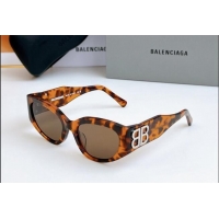 Luxury Cheap Balenciaga Sunglasses BB0324 Brown 2024