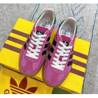 Low Price Gucci x Adidas Gazelle Suede & Velvet Sneakers Rosy 080101