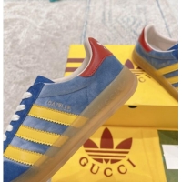 Stylish Gucci x Adidas Gazelle Suede & Velvet Sneakers Blue 080105