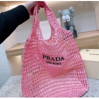 Grade Design Prada Raffia Straw Tote Bag 1BG424 Pink 2024