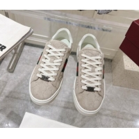 Grade Quality Gucci Ace Sneakers with Web in GG Suede Grey 814098