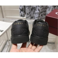 Unique Style Gucci Ace Sneakers with Web in GG Leather Black 814107