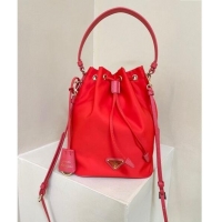 Top Grade Prada Re-Edition 1978 Re-Nylon Bucket mini-bag 1BE067 Red 2024