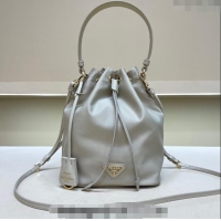 Reasonable Price Prada Re-Edition 1978 Re-Nylon Bucket mini-bag 1BE067 Light Grey 2024