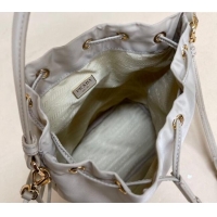 Reasonable Price Prada Re-Edition 1978 Re-Nylon Bucket mini-bag 1BE067 Light Grey 2024