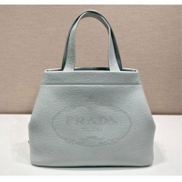 Buy New Cheap Prada Grained Leather Tote Bag 1BC384 Grey 2024