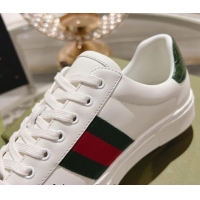 Sumptuous Gucci Ace Sneakers with Web in Calf Leather White 814115