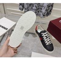 Top Grade Gucci Ace Sneakers with Web in GG Canvas Black/White 814099