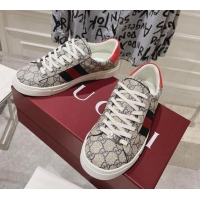 Shop Cheap Gucci Ace Sneakers with Web in GG Canvas Beige/Blue 814104