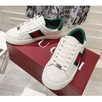 Crafted Gucci Ace Sneakers with Web in GG Canvas White 814105