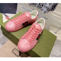 Grade Quality Gucci Ace Sneakers with Web in GG Canvas Pink 814112