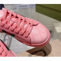 Grade Quality Gucci Ace Sneakers with Web in GG Canvas Pink 814112