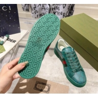 Popular Style Gucci Ace Sneakers with Web in GG Canvas Green 814113