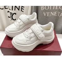 Luxurious Gucci Wave Wedge Sneakers 6.3cm in White Calf Leather 906007