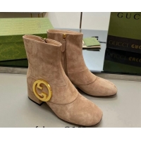 Sophisticated Gucci Blondie Suede Ankle Boot 5.5cm Camel 906024