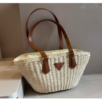 Trendy Design Prada Straw Basket Bag 040205 Beige/Brown 2024