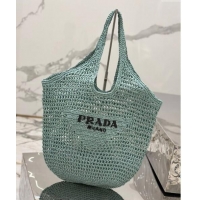 Promotional Prada Crochet Tote bag 1BG424 Light Green 2024