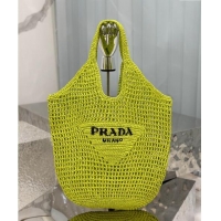 Buy Cheap Prada Crochet Tote bag 1BG424 Neon Green 2024