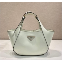 Top Quality Prada medium leather tote bag 1BG483 White 2024