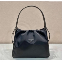 Famous Brand Prada Nylon Large Shoulder Bag B6250 Black 2024