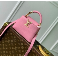 Super Quality Louis Vuitton Capucines Mini Bag in Taurillon Leather M23943 Pink 2024