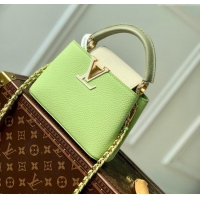 Top Grade Louis Vuitton Capucines Mini Bag in Taurillon Leather M21689 Green 2024