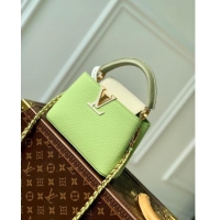 Top Grade Louis Vuitton Capucines Mini Bag in Taurillon Leather M21689 Green 2024