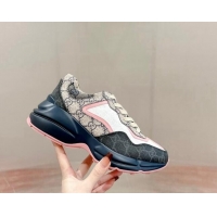 Stylish Gucci Women Rhyton Sneakers in GG Supreme Canvas Pink/Multicolor 906126