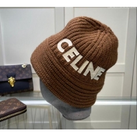 Buy Cheapest Celine Knit Hat 0731 Brown 2023