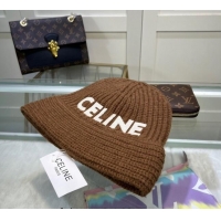 Buy Cheapest Celine Knit Hat 0731 Brown 2023