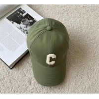 Best Price Celine Canvas Baseball Hat Green Letter C CE08151 2023