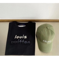 Promotional Celine Canvas Baseball Hat CE08151 Signature Green 2023