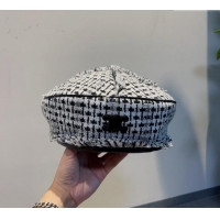 Grade Design Celine Tweed Beret Hat 0919 Black/White 2023