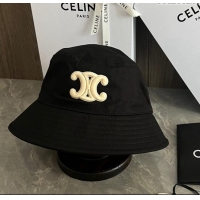 Top Design Celine Triomphe Denim Bucket Hat CE10181 Black 2023