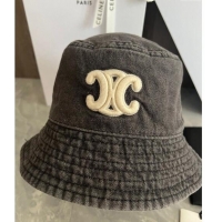 Buy Fashionable Celine Triomphe Denim Bucket Hat CE10181 Grey 2023