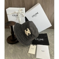 Buy Fashionable Celine Triomphe Denim Bucket Hat CE10181 Grey 2023