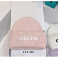 Top Grade Celine Rabbit Fur Knit Hat CE10182 Light Pink 2023