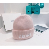 Top Grade Celine Rabbit Fur Knit Hat CE10182 Light Pink 2023