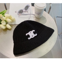 Buy Discount Celine Triomphe Knit Hat 1123 Black 2023