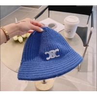 Buy Discount Celine Triomphe Knit Hat 1123 Light Blue 2023