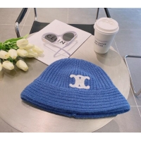 Buy Discount Celine Triomphe Knit Hat 1123 Light Blue 2023