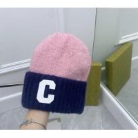 Buy Discount Celine C Knit Hat CE122201 Light Pink/Blue 2023