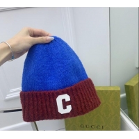 Market Sells Celine C Knit Hat CE122201 Blue/Brown 2023