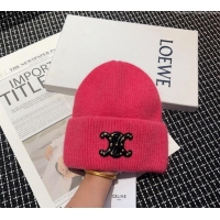 Unique Style Celine Triomphe Knit Hat with Studs CE122203 Pink 2023