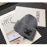 Buy New Cheap Celine Triomphe Knit Hat with Studs CE122203 Grey 2023